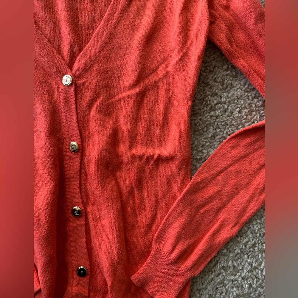 Coral Button Up Cardigan